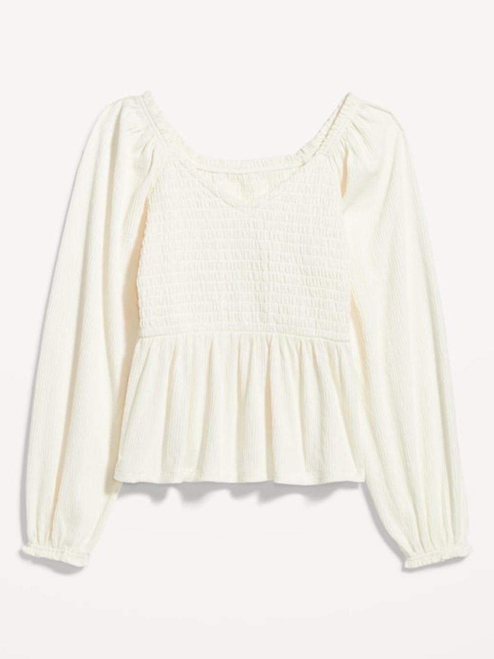 Torrid Peplum like long-Sleeve Top - White